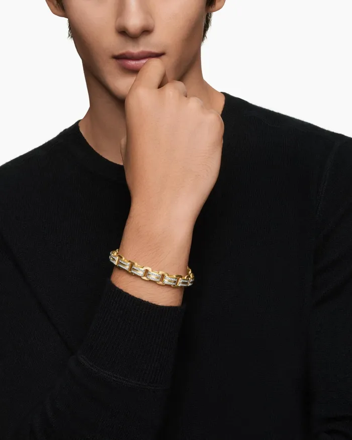 Mens Streamline Link Bracelet In 18K Yellow Gold 75mm Men David Yurman Chain Mens Streamline Link Bracelet In 18K Yellow Gold 75mm Men David Yurman Chain