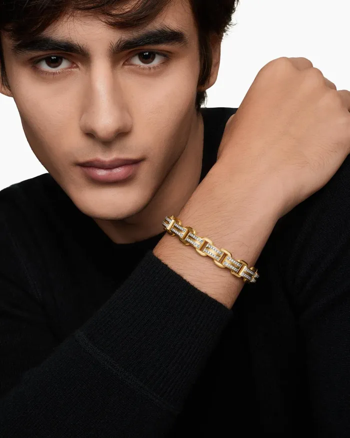 Mens Streamline Link Bracelet In 18K Yellow Gold 75mm Men David Yurman Chain Mens Streamline Link Bracelet In 18K Yellow Gold 75mm Men David Yurman Chain