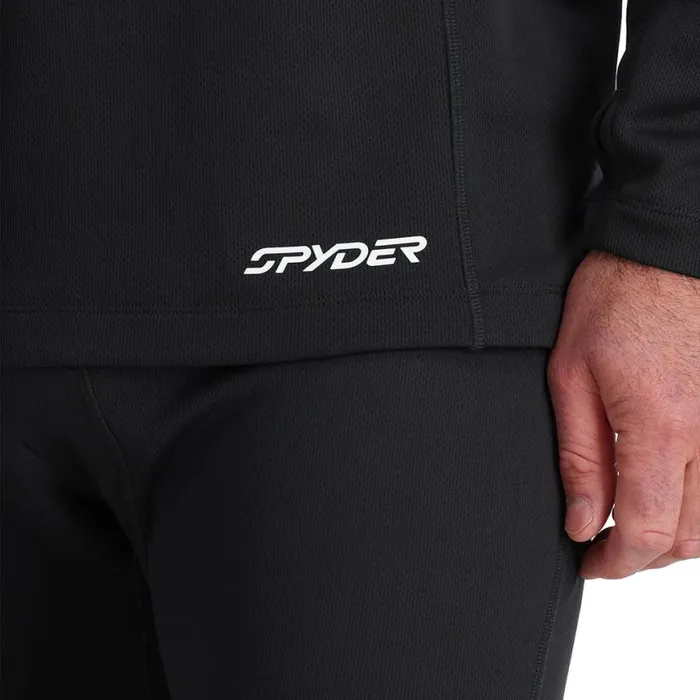 Mens Stretch Charger Crew Black Spyder Layers