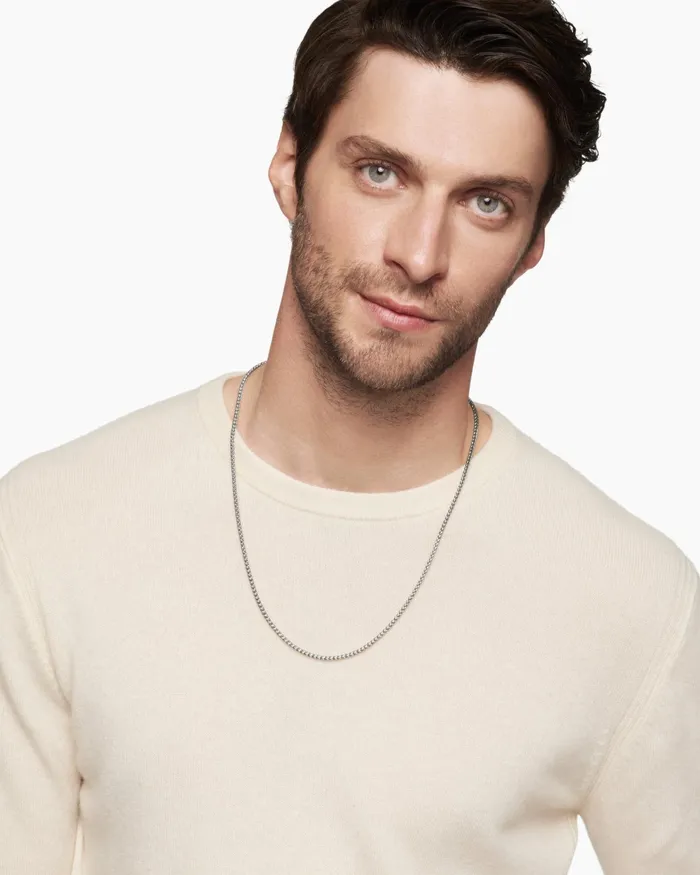 Mens Wheat Chain Necklace In Sterling Silver 25mm Men David Yurman Chains Mens Wheat Chain Necklace In Sterling Silver 25mm Men David Yurman Chains