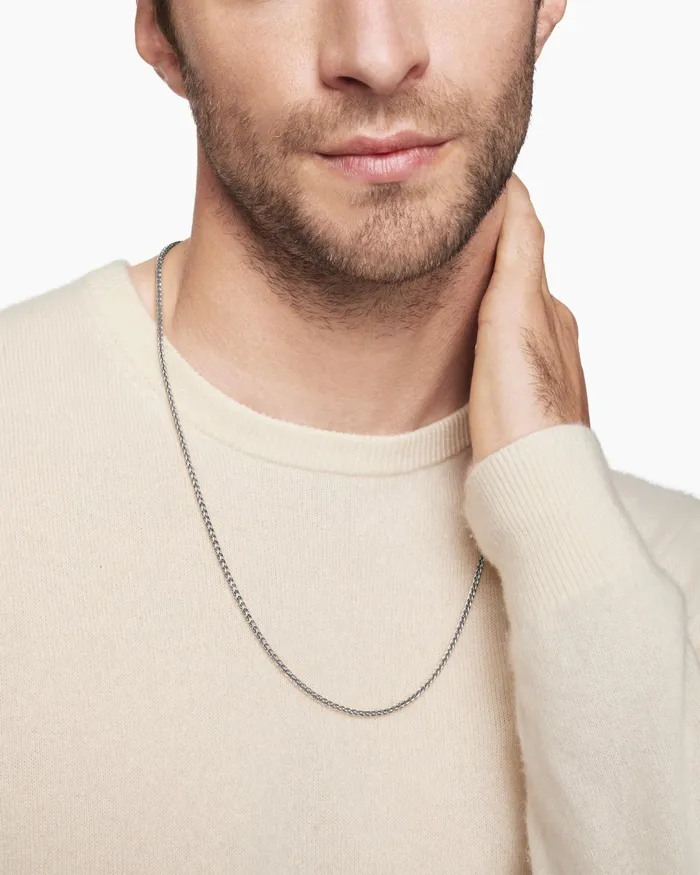 Mens Wheat Chain Necklace In Sterling Silver 25mm Men David Yurman Chains Mens Wheat Chain Necklace In Sterling Silver 25mm Men David Yurman Chains