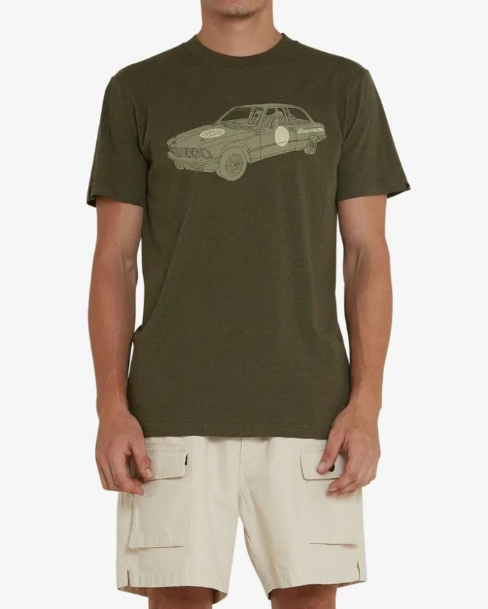 MensWomens Deus Ex Machina Tees Rallyeye Tee 8211 Leaf Marle Leaf Marle