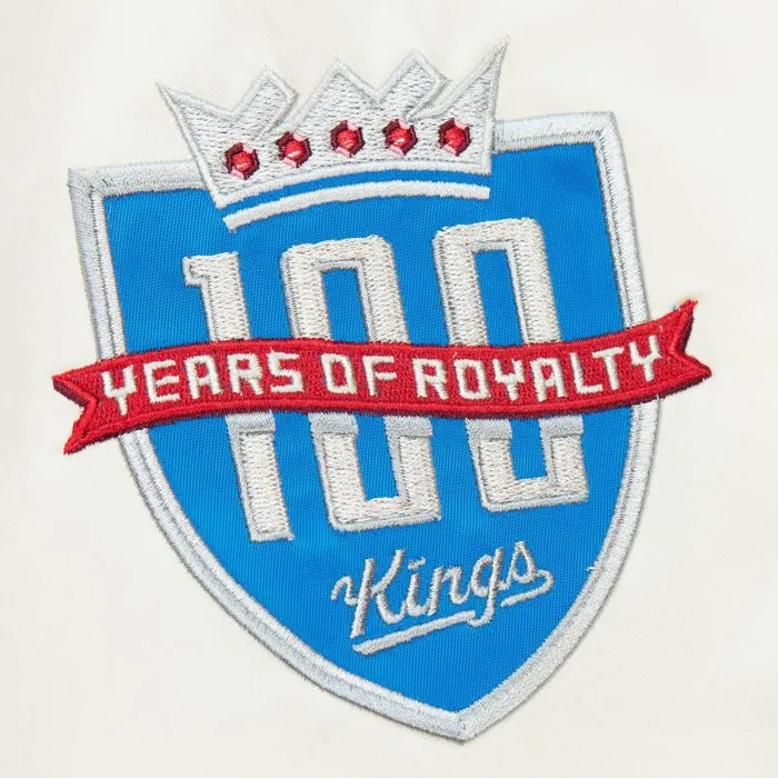 Mitchell and Ness 100th Lightweight Satin Jacket Sacramento Kings Men Jackets and Outerwear Mitchell and Ness 100th Lightweight Satin Jacket Sacramento Kings Men Jackets and Outerwear