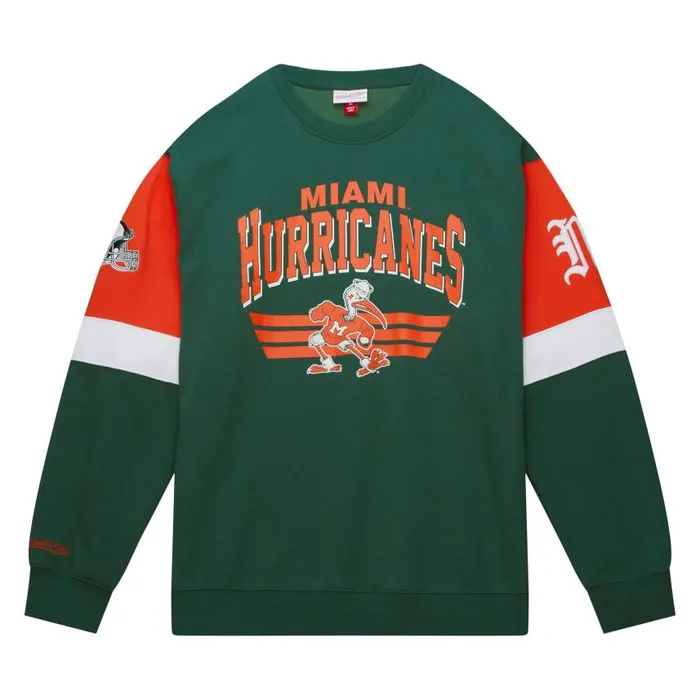 Mitchell and Ness All Over Crew 30 University Of Miami Men Hoodies and Sweatshirts Mitchell and Ness All Over Crew 30 University Of Miami Men Hoodies and Sweatshirts