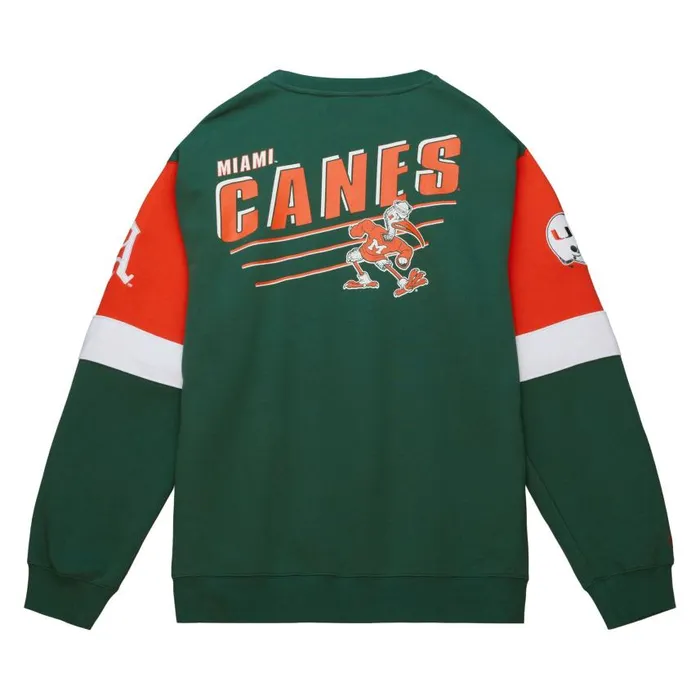 Mitchell and Ness All Over Crew 30 University Of Miami Men Hoodies and Sweatshirts Mitchell and Ness All Over Crew 30 University Of Miami Men Hoodies and Sweatshirts