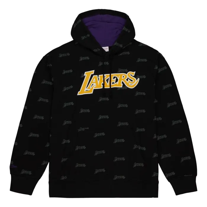 Mitchell and Ness AOP Fleece Hoodie Los Angeles Lakers Men Hoodies and Sweatshirts Mitchell and Ness AOP Fleece Hoodie Los Angeles Lakers Men Hoodies and Sweatshirts
