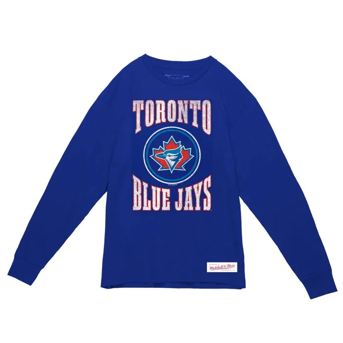 Mitchell and Ness Arched Logo Slub LS Tee Toronto Blue Jays Men TShirts and Tops Mitchell and Ness Arched Logo Slub LS Tee Toronto Blue Jays Men TShirts and Tops
