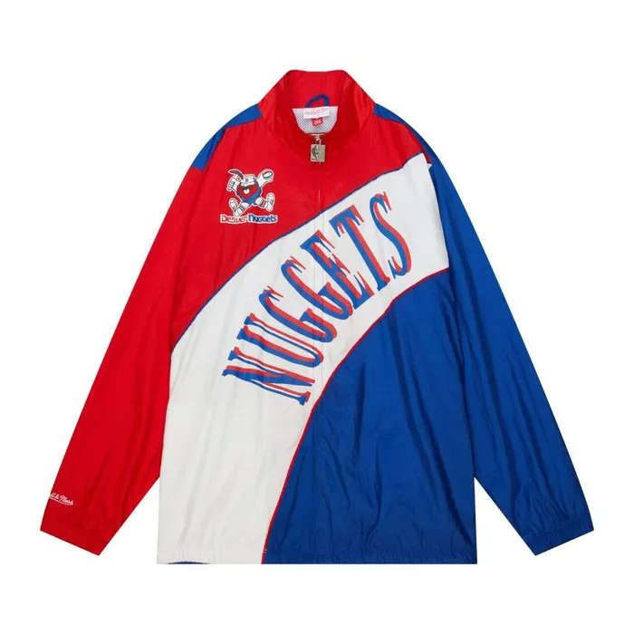 Mitchell and Ness Arched Retro Lined Windbreaker Denver Nuggets Men Jackets and Outerwear Mitchell and Ness Arched Retro Lined Windbreaker Denver Nuggets Men Jackets and Outerwear