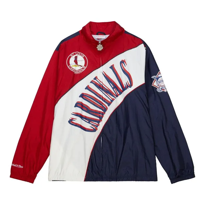 Mitchell and Ness Arched Retro Lined Windbreaker St Louis Cardinals Men Jackets and Outerwear Mitchell and Ness Arched Retro Lined Windbreaker St Louis Cardinals Men Jackets and Outerwear