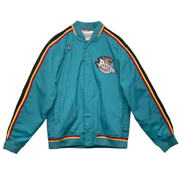 Mitchell and Ness Authentic Detroit Pistons 199798 Warm Up Jacket Men Jackets and Outerwear Mitchell and Ness Authentic Detroit Pistons 199798 Warm Up Jacket Men Jackets and Outerwear
