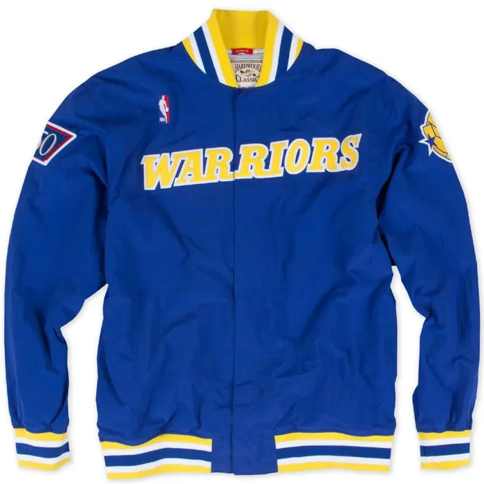 Mitchell and Ness Authentic Golden State Warriors 199697 Warm Up Jacket Men Jackets and Outerwear Mitchell and Ness Authentic Golden State Warriors 199697 Warm Up Jacket Men Jackets and Outerwear