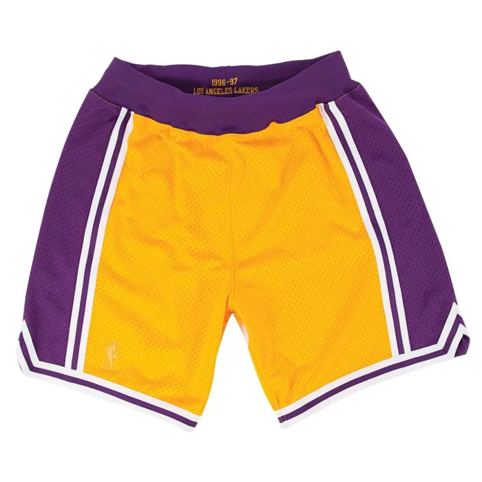 Mitchell and Ness Authentic Shorts Los Angeles Lakers Home 199697 Men Shorts