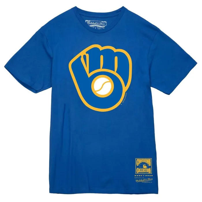Mitchell and Ness Basic Logo 2 Tee Milwaukee Brewers Men TShirts and Tops