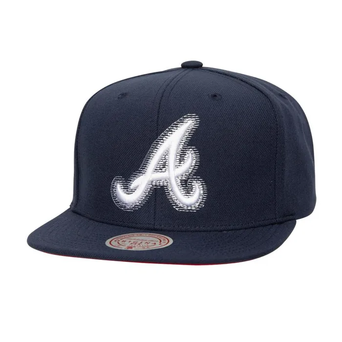 Mitchell and Ness Blurred Vision Snapback Atlanta Braves Men Hats and Headwear Mitchell and Ness Blurred Vision Snapback Atlanta Braves Men Hats and Headwear