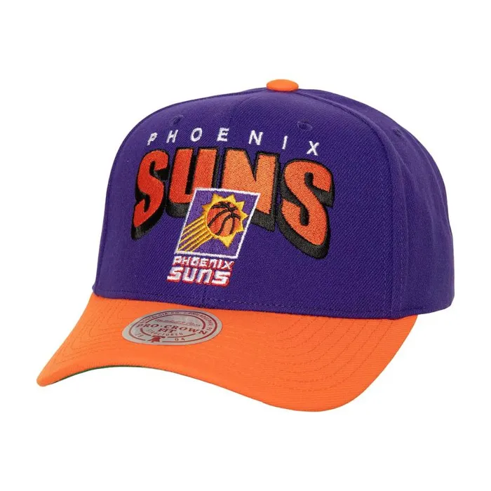 Mitchell and Ness Boom Text Pro Snapback HWC Phoenix Suns Men Hats and Headwear Mitchell and Ness Boom Text Pro Snapback HWC Phoenix Suns Men Hats and Headwear