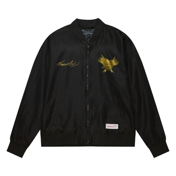 Mitchell and Ness Branded Bruce Lee Celebrating 50 Years Bomber Men Jackets and Outerwear Mitchell and Ness Branded Bruce Lee Celebrating 50 Years Bomber Men Jackets and Outerwear