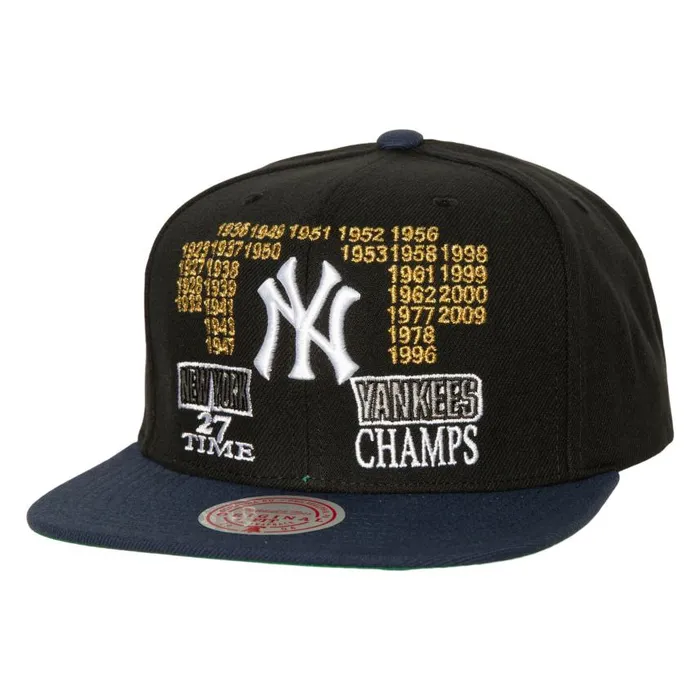 Mitchell and Ness Champ Is Here Snapback New York Yankees Men Hats and Headwear Mitchell and Ness Champ Is Here Snapback New York Yankees Men Hats and Headwear