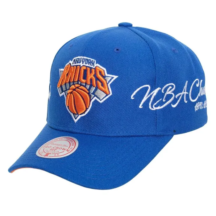 Mitchell and Ness Champ Wrap Pro Snapback New York Knicks Men Hats and Headwear Mitchell and Ness Champ Wrap Pro Snapback New York Knicks Men Hats and Headwear