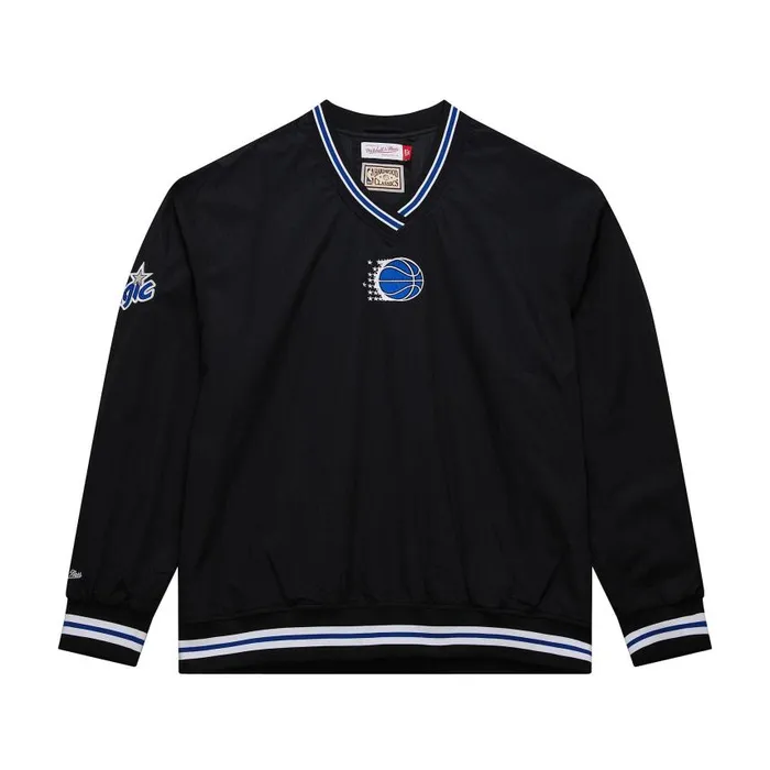 Mitchell and Ness Classic Nylon Pullover Vintage Logo Orlando Magic Men Jackets and Outerwear