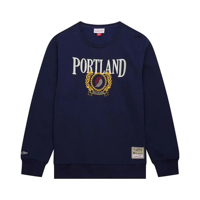 Mitchell and Ness Collegiate Crew Fleece Portland Trail Blazers Men Hoodies and Sweatshirts Mitchell and Ness Collegiate Crew Fleece Portland Trail Blazers Men Hoodies and Sweatshirts