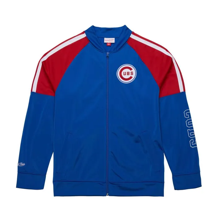Mitchell and Ness Color Blocked Track Jacket Vintage Logo Chicago Cubs Men Jackets and Outerwear Mitchell and Ness Color Blocked Track Jacket Vintage Logo Chicago Cubs Men Jackets and Outerwear