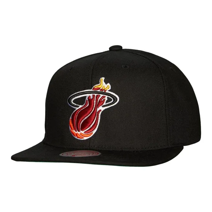 Mitchell and Ness Conference Patch Snapback HWC Miami Heat Men Hats and Headwear Mitchell and Ness Conference Patch Snapback HWC Miami Heat Men Hats and Headwear