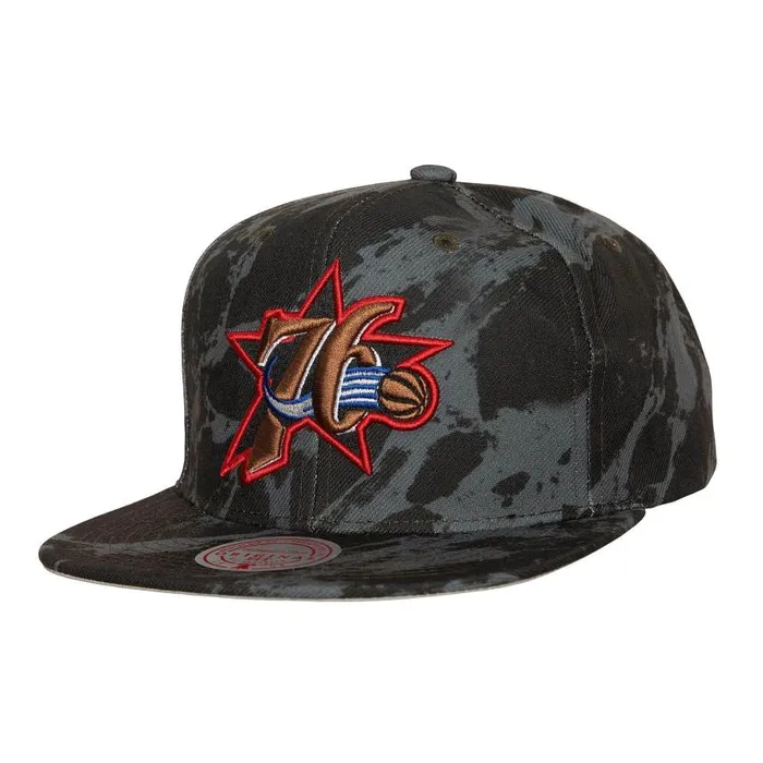 Mitchell and Ness Down For All Snapback HWC Philadelphia 76ers Men Hats and Headwear Mitchell and Ness Down For All Snapback HWC Philadelphia 76ers Men Hats and Headwear