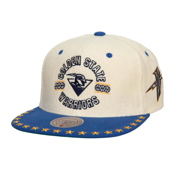 Mitchell and Ness Dune Royal Snapback HWC Golden State Warriors Men Hats and Headwear Mitchell and Ness Dune Royal Snapback HWC Golden State Warriors Men Hats and Headwear