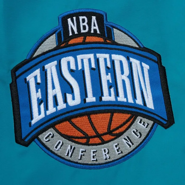 Mitchell and Ness Exploded Logo Warm Up Jacket Charlotte Hornets Men Jackets and Outerwear Mitchell and Ness Exploded Logo Warm Up Jacket Charlotte Hornets Men Jackets and Outerwear