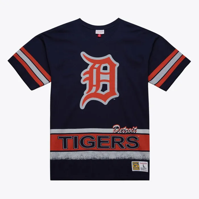 Mitchell and Ness Fashion Oversized SS Tee Vintage Logo Detroit Tigers Men TShirts and Tops