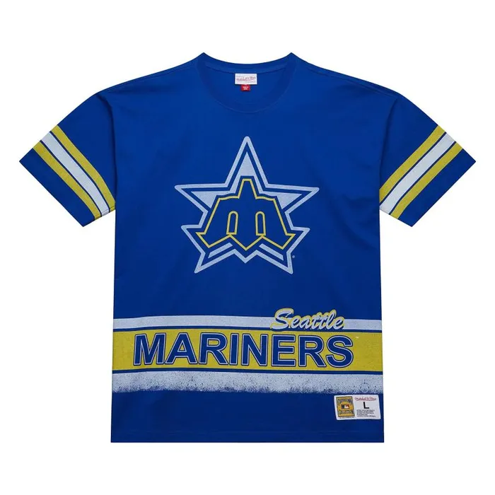 Mitchell and Ness Fashion Oversized SS Tee Vintage Logo Seattle Mariners Men TShirts and Tops Mitchell and Ness Fashion Oversized SS Tee Vintage Logo Seattle Mariners Men TShirts and Tops