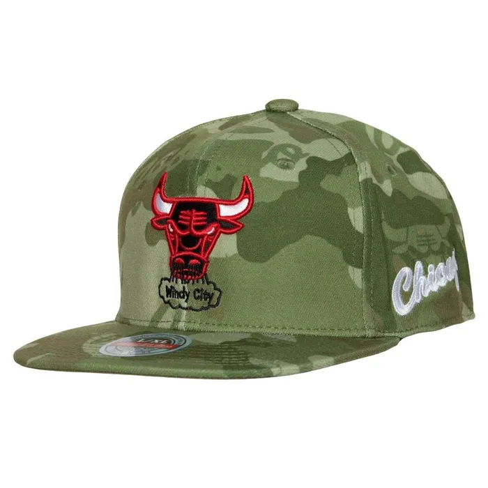 Mitchell and Ness Ghost Camo Stretch Fitted HWC Chicago Bulls Men Hats and Headwear Mitchell and Ness Ghost Camo Stretch Fitted HWC Chicago Bulls Men Hats and Headwear