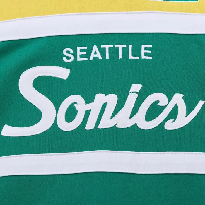 Mitchell and Ness Head Coach Fleece Crew Vintage Logo Seattle Supersonics Men Hoodies and Sweatshirts Mitchell and Ness Head Coach Fleece Crew Vintage Logo Seattle Supersonics Men Hoodies and Sweatshirts