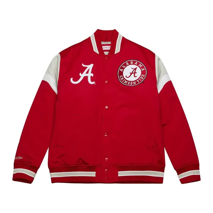 Mitchell and Ness Heavyweight Satin Jacket University Of Alabama Men Jackets and Outerwear Mitchell and Ness Heavyweight Satin Jacket University Of Alabama Men Jackets and Outerwear