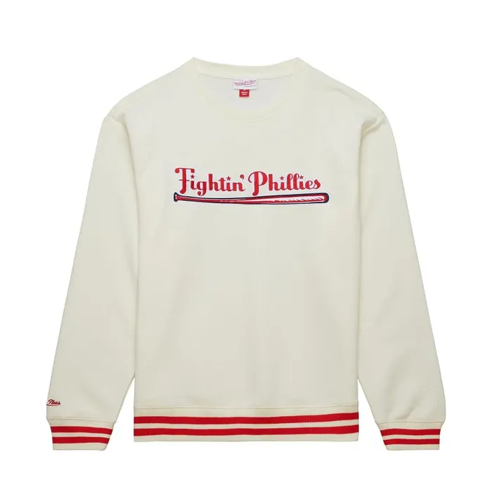 Mitchell and Ness Heritage Fleece Crew Vintage Logo Philadelphia Phillies Men Hoodies and Sweatshirts Mitchell and Ness Heritage Fleece Crew Vintage Logo Philadelphia Phillies Men Hoodies and Sweatshirts
