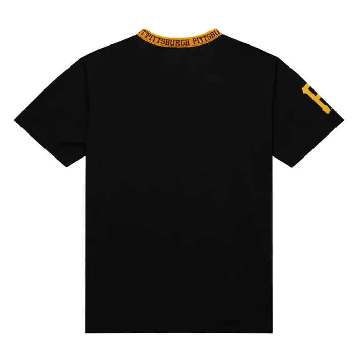 Mitchell and Ness Jacquard Ringer SS Tee Vintage Logo Pittsburgh Pirates Men TShirts and Tops Mitchell and Ness Jacquard Ringer SS Tee Vintage Logo Pittsburgh Pirates Men TShirts and Tops