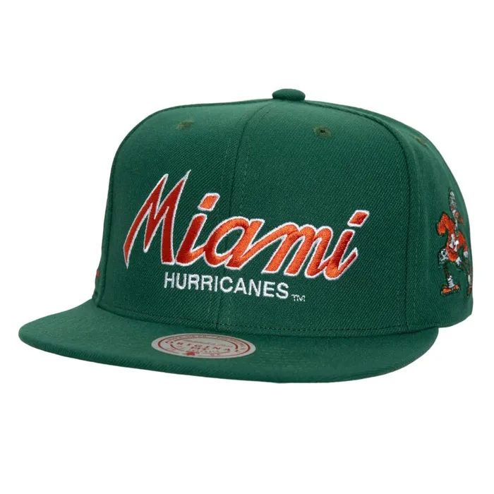 Mitchell and Ness Just Don Team Snapback University Of Miami Men Hats and Headwear Mitchell and Ness Just Don Team Snapback University Of Miami Men Hats and Headwear