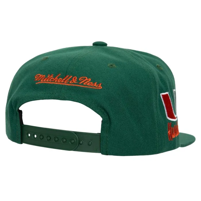 Mitchell and Ness Just Don Team Snapback University Of Miami Men Hats and Headwear Mitchell and Ness Just Don Team Snapback University Of Miami Men Hats and Headwear