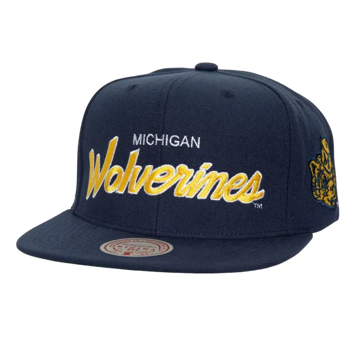 Mitchell and Ness Just Don Team Snapback V University Of Michigan Men Hats and Headwear Mitchell and Ness Just Don Team Snapback V University Of Michigan Men Hats and Headwear