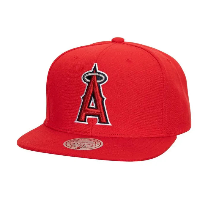 Mitchell and Ness League Patch Snapback Los Angeles Angels Men Hats and Headwear Mitchell and Ness League Patch Snapback Los Angeles Angels Men Hats and Headwear