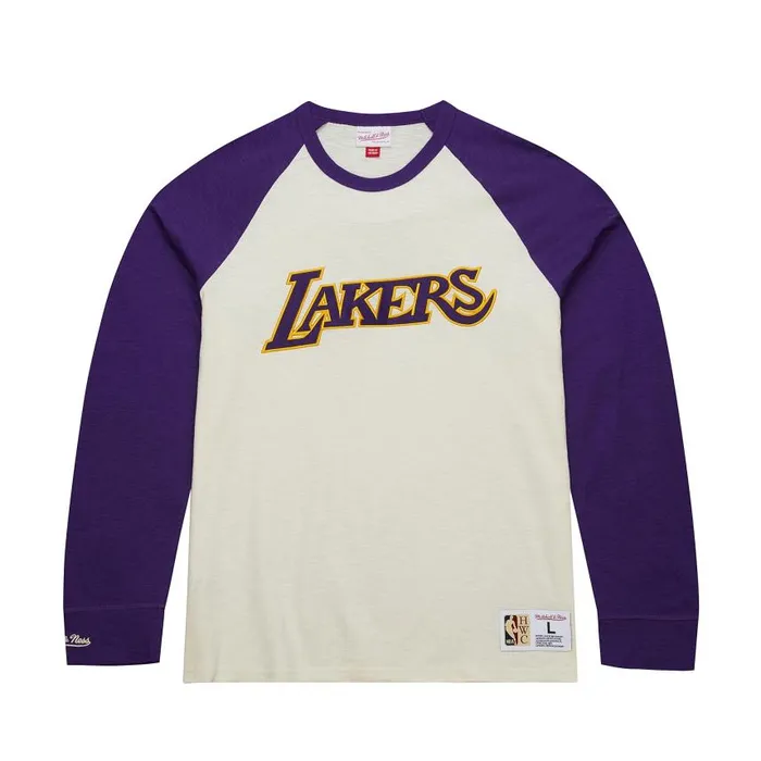 Mitchell and Ness Legendary Slub LS Vintage Logo Los Angeles Lakers Men TShirts and Tops Mitchell and Ness Legendary Slub LS Vintage Logo Los Angeles Lakers Men TShirts and Tops