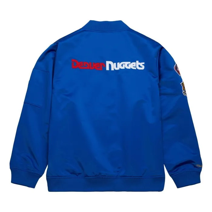 Mitchell and Ness Lightweight Satin Bomber Vintage Logo Denver Nuggets Men Jackets and Outerwear Mitchell and Ness Lightweight Satin Bomber Vintage Logo Denver Nuggets Men Jackets and Outerwear