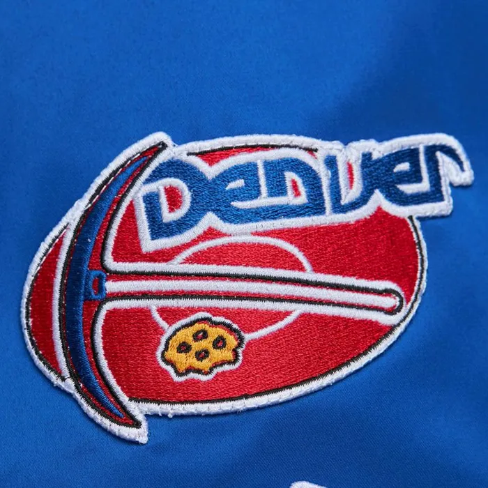 Mitchell and Ness Lightweight Satin Bomber Vintage Logo Denver Nuggets Men Jackets and Outerwear Mitchell and Ness Lightweight Satin Bomber Vintage Logo Denver Nuggets Men Jackets and Outerwear