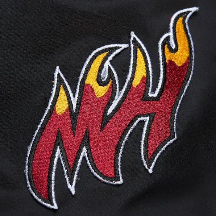 Mitchell and Ness Lightweight Satin Bomber Vintage Logo Miami Heat Men Jackets and Outerwear Mitchell and Ness Lightweight Satin Bomber Vintage Logo Miami Heat Men Jackets and Outerwear