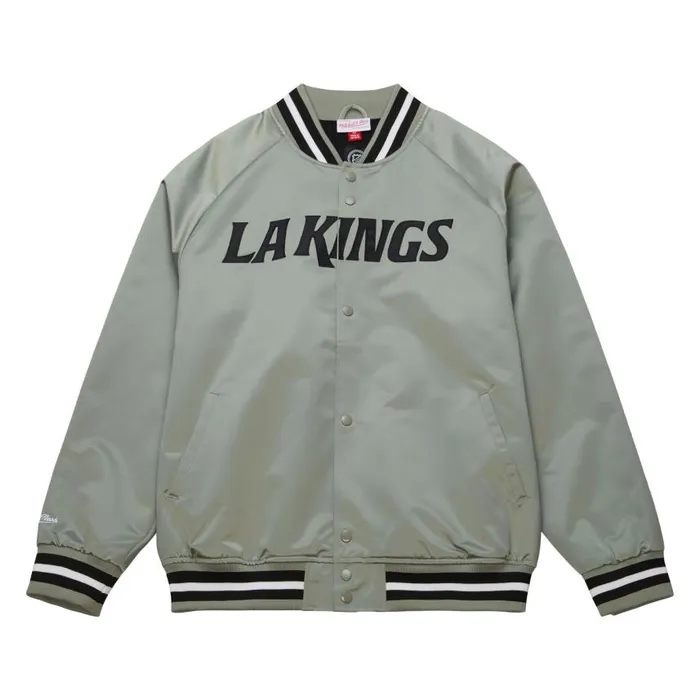 Mitchell and Ness Lightweight Satin Jacket Current Logo Los Angeles Kings Men Jackets and Outerwear Mitchell and Ness Lightweight Satin Jacket Current Logo Los Angeles Kings Men Jackets and Outerwear