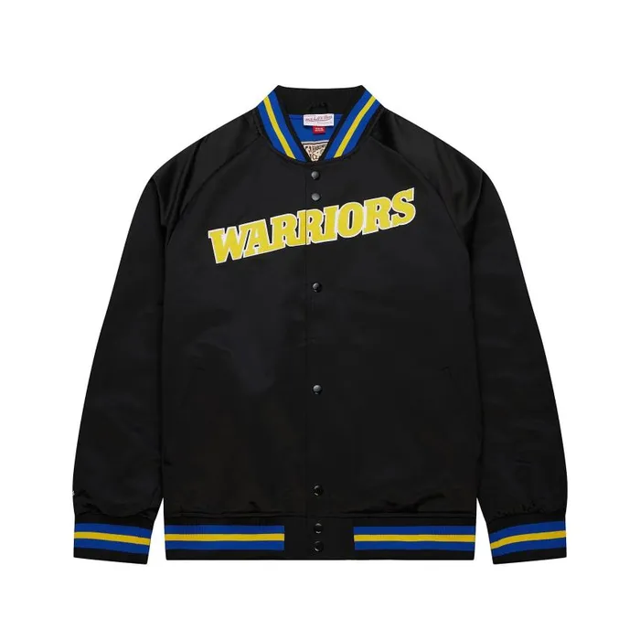 Mitchell and Ness Lightweight Satin Jacket Golden State Warriors Men Jackets and Outerwear Mitchell and Ness Lightweight Satin Jacket Golden State Warriors Men Jackets and Outerwear
