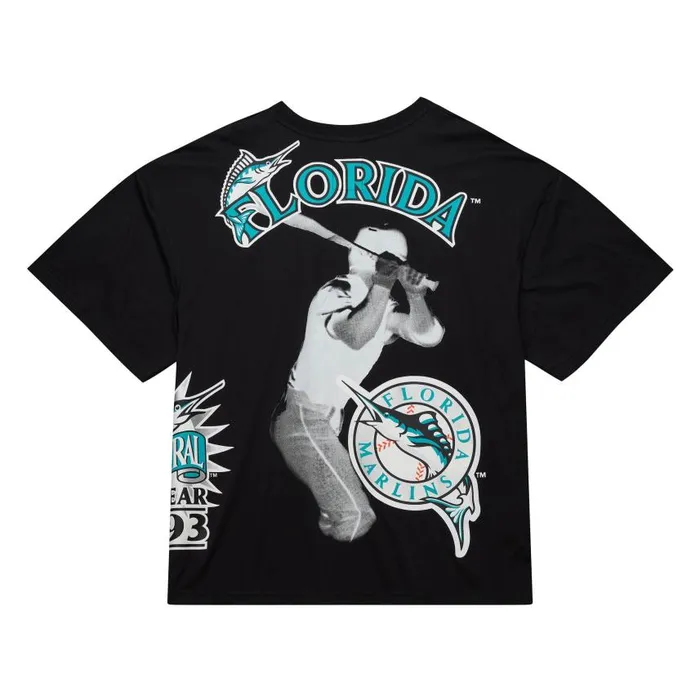 Mitchell and Ness Logo Blast SS Tee Coop Florida Marlins Men TShirts and Tops Mitchell and Ness Logo Blast SS Tee Coop Florida Marlins Men TShirts and Tops