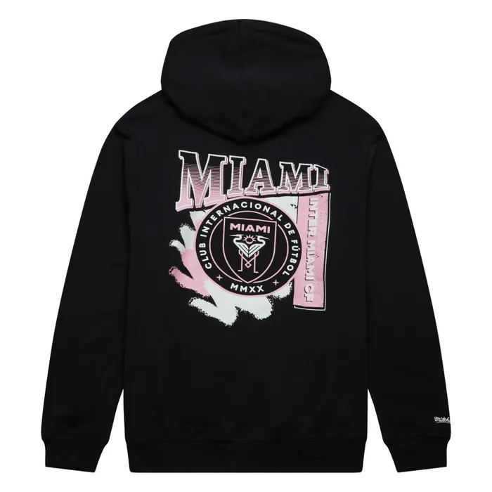 Mitchell and Ness Logo Paint Brush Hoodie Inter Miami CF Men Hoodies and Sweatshirts Mitchell and Ness Logo Paint Brush Hoodie Inter Miami CF Men Hoodies and Sweatshirts