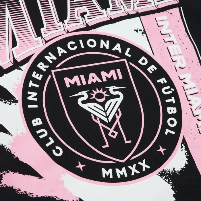 Mitchell and Ness Logo Paint Brush Hoodie Inter Miami CF Men Hoodies and Sweatshirts Mitchell and Ness Logo Paint Brush Hoodie Inter Miami CF Men Hoodies and Sweatshirts