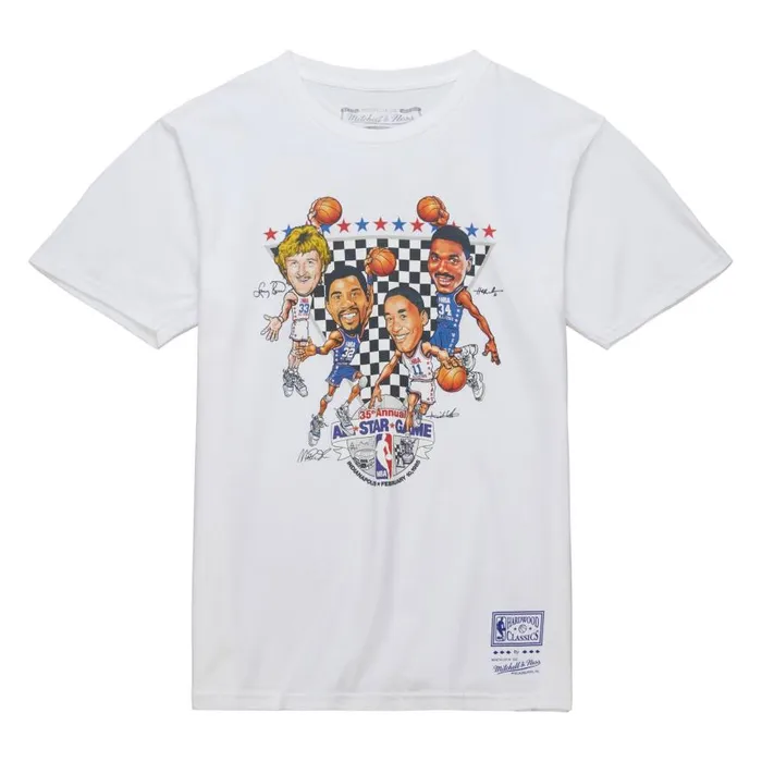 Mitchell and Ness NBA AllStar Caricatures 1985 Men TShirts and Tops